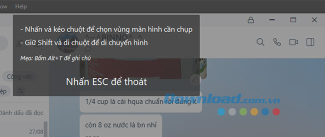 Hướng dẫn chụp màn hình Zalo PC