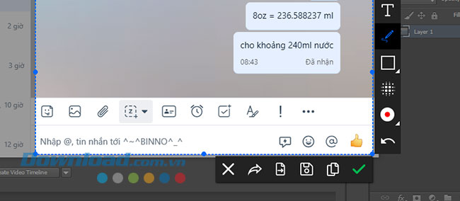 Chỉnh sửa ảnh chụp  màn hình trên Zalo