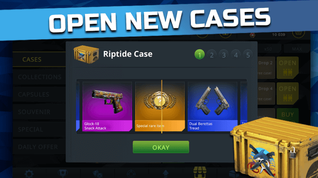 Mở các case mới