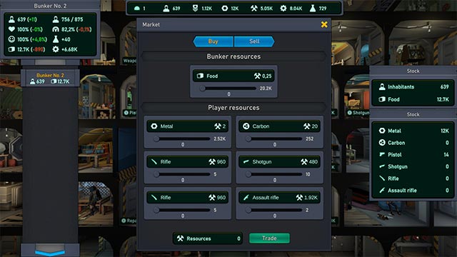 Quản lý các nguồn tài nguyên và cuộc sống của người sống sót trong game Shelter Manager 