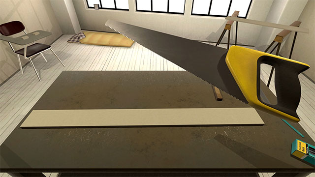 Kết hợp cưa, búa và dụng cụ đo lường để làm đồ gỗ 