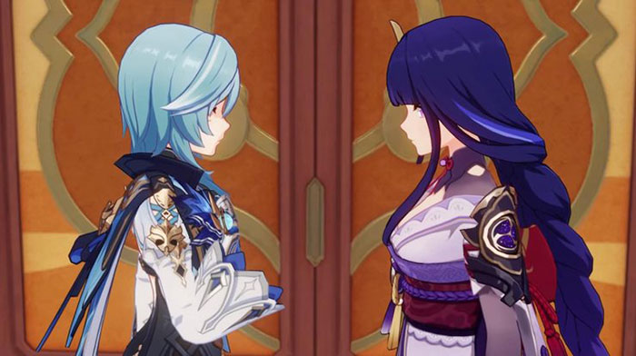 Eula và Raiden Shogun trong Genshin Impact