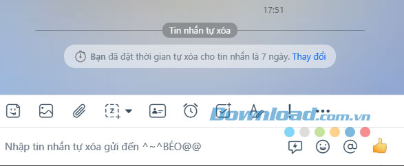 Hoàn thành cài đặt tin nhắn Zalo