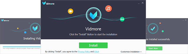 Cài đặt Screen Recorder thông qua Vidmore Installer cực kỳ nhanh chóng