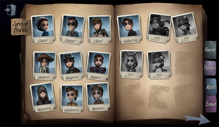 Danh sách nhân vật người sống sót trong Identity V