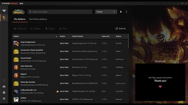 Lưu trữ và quản lý tất cả các add-on, modpack yêu thích của bạn