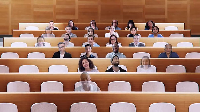 Chế độ Together trong Microsoft Teams đưa tất cả người tham gia vào cùng một nền ảo