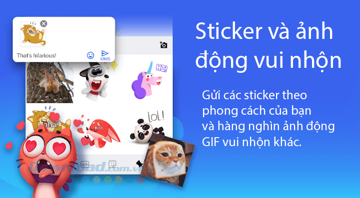 Microsoft SwiftKey cho chèn các sticker và ảnh động vui nhộn
