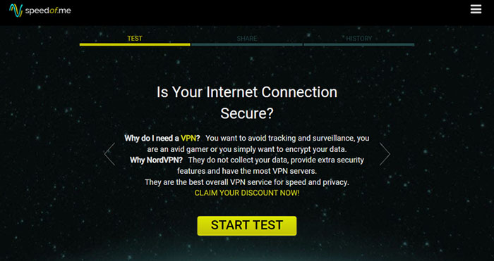 Giao diện của SpeedOf.Me