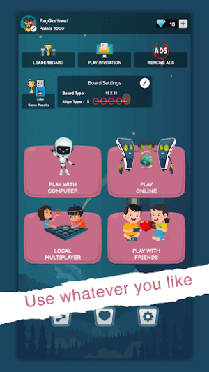 TIC TAC TOE ONLINE có nhiều chế độ chơi cờ caro cho bạn lựa chọn