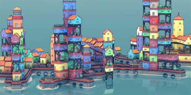 Những ngôi nhà màu sắc cần được đặt cạnh nhau để tạo ra một hình dạng kín