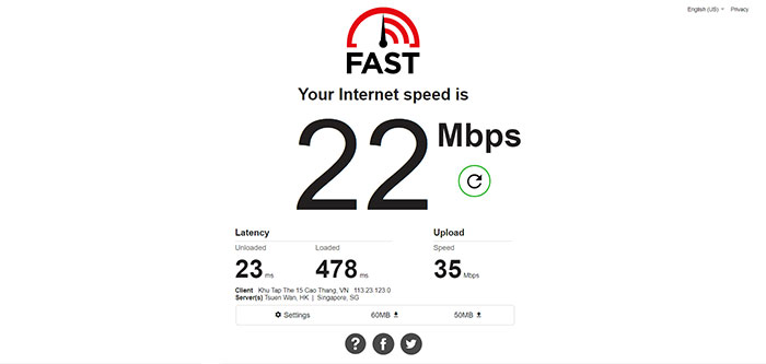 Fast có giao diện đơn giản nhưng cung cấp thông tin đầy đủ