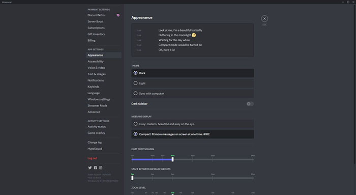 Cài đặt Giao diện trong Discord