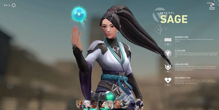 Đặc vụ Sage trong Valorant