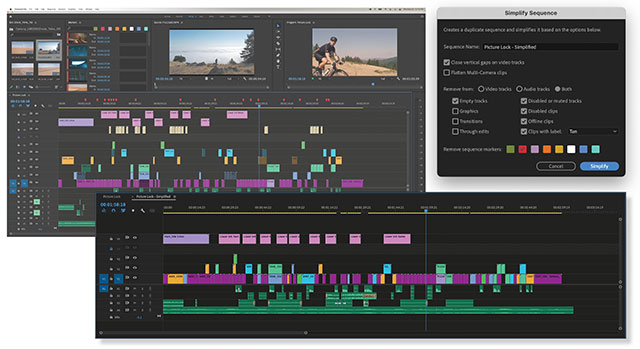 Tính năng Simplify Sequence giúp đơn giản hóa trình tự khi thao tác trên Premiere Pro