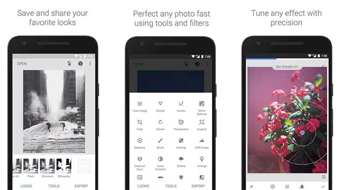 Giao diện của Snapseed