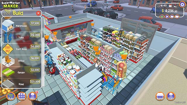 Quản lý siêu thị của riêng bạn trong game giả lập Supermarket Maker