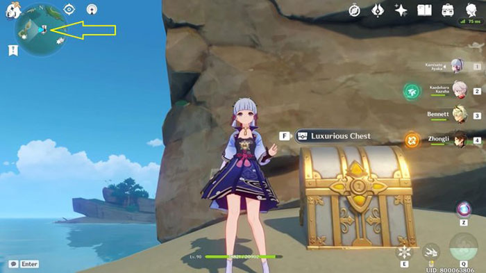 Đảo Bí mật ở phía đông nam Pháo đài Mumei có một chiếc rương Luxurious