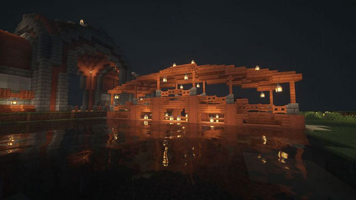 Một cây cầu làm từ các khối log