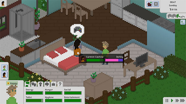 Để các nhân vật thoải mái tương tác với nhau và xây dựng các mối quan hệ mới trong Tiny Life game