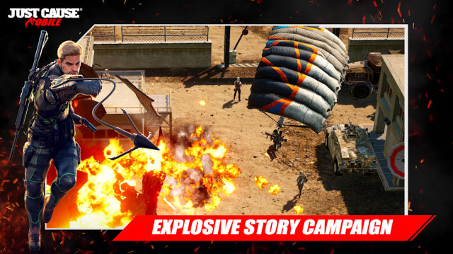 Tham gia vào các chiến dịch câu chuyện bùng nổ trong game Just Cause: Mobile