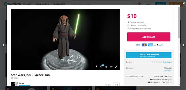 Người dùng có thể bán các mô hình 3D, VR, AR trong cửa hàng Sketchfab