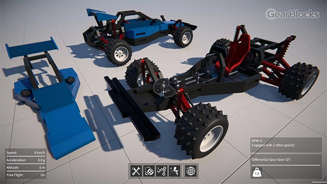 Lựa chọn chế độ kịch bản hoặc sáng tạo trong game Gear Block