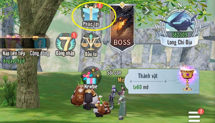 Giao diện chính của game Dragon Saga