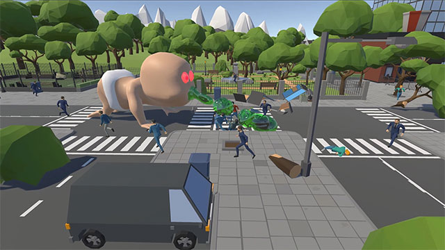 Cùng bé khám phá thành phố sôi động và đầy cạm bẫy trong game Fat Baby