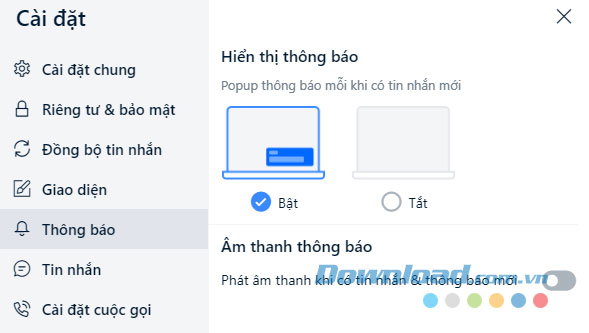Tắt thông báo Zalo