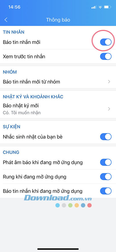 Zalo cho iOS
