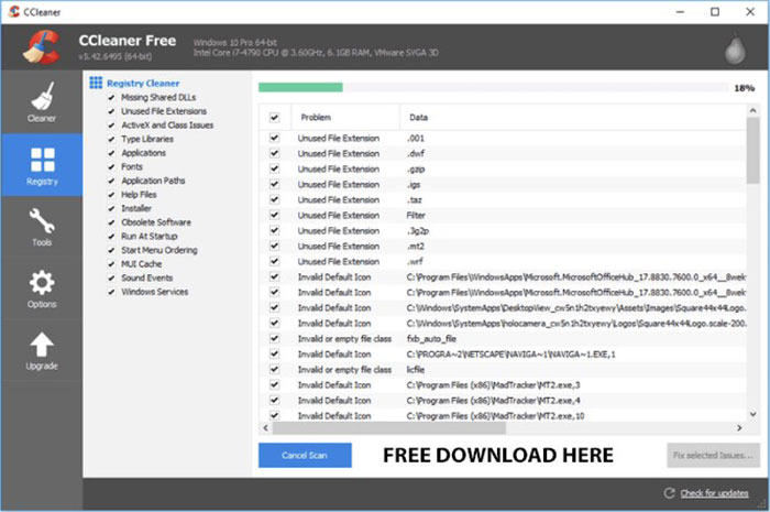 Giao diện của CCleaner