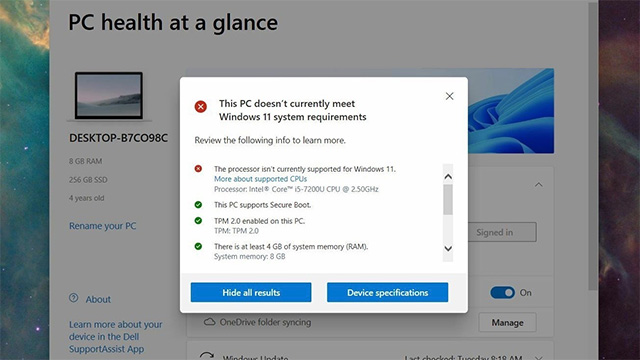 Kiểm tra khả năng tương thích với Windows 11 bằng ứng dụng PC Health Check
