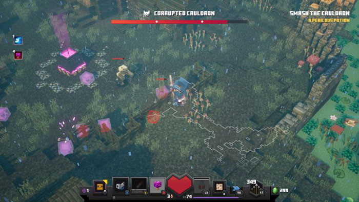 Người chơi nên sử dụng chiến lược vừa chạy vừa đánh khi giao tranh với Corrupted Cauldron