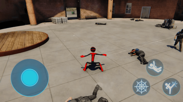Bạn trở thành người nhện và chiến đấu với kẻ thù trong game Spider Stickman Rope Hero