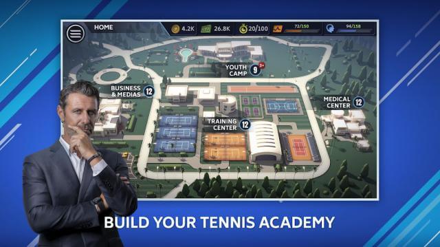 Xây dựng học viện quần vợt của riêng bạn trong Tennis Manager cho Android