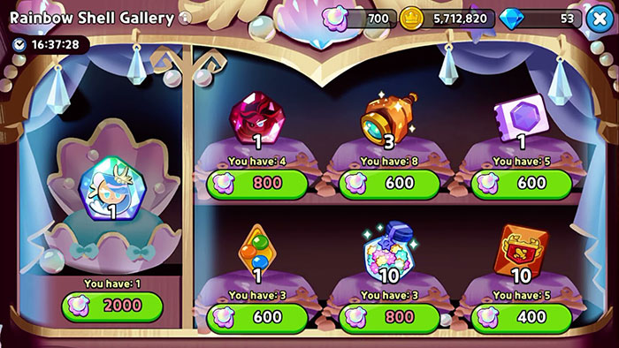 Rainbow Shell Gallery trong Cookie Run: Kingdom