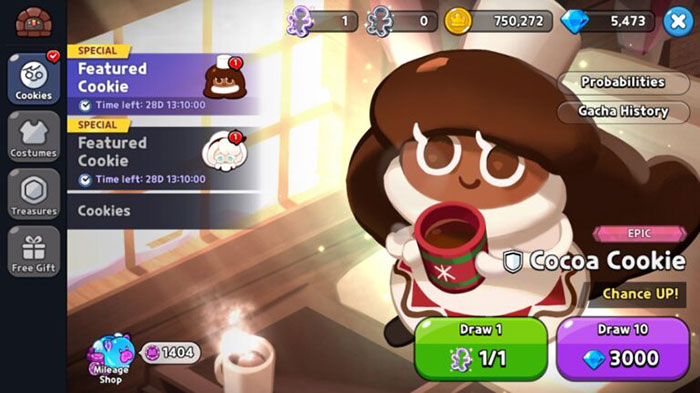 Dùng Cookie Cutter trong hệ thống Gacha để có cơ hội nhận cookie mới