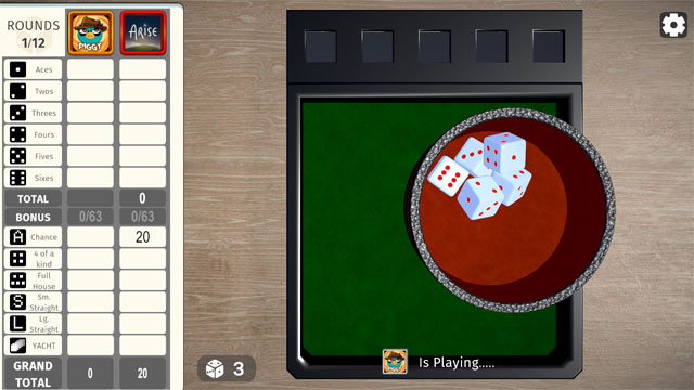 Game Yacht Dice được nhiều làm 12 vòng