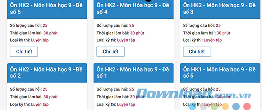 Các bài thi của bạn trên Hanoi Study