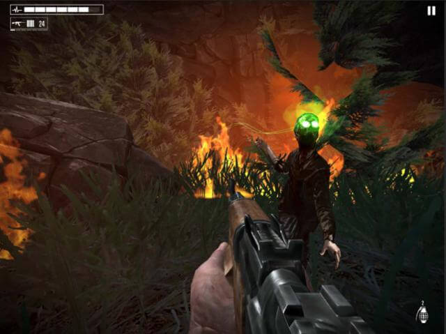 Bạn cần thoát ra khỏi những khu rừng đầy rẫy zombie trong game Burning Dead