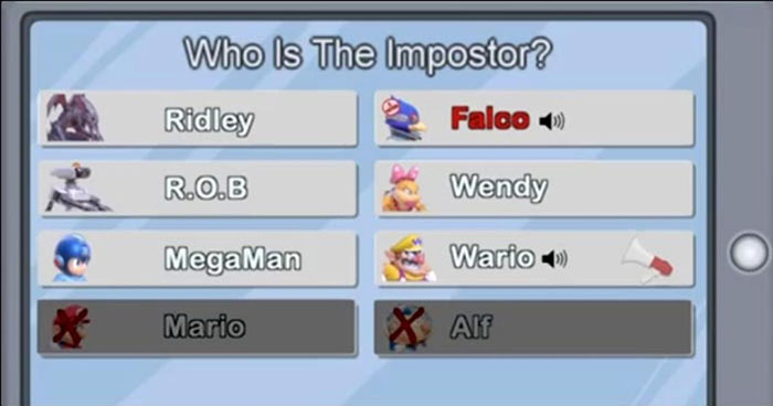 Super Smash Bros mang những nhân vật game nổi tiếng khác vào Among Us