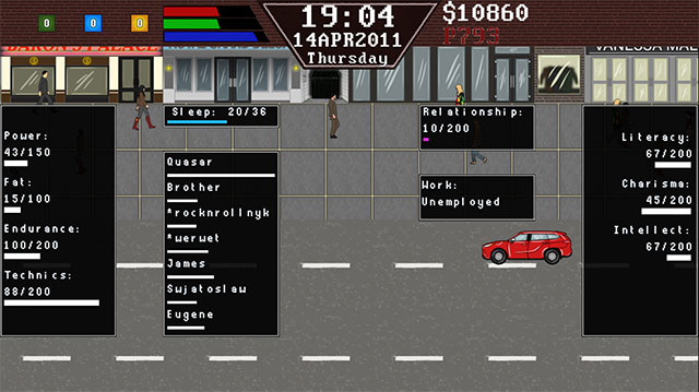 Bạn có thể đi học, đi làm, vui chơi giải trí tùy ý trong thế giới game Weird Simulator