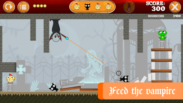 Trở thành ma cà rồng và sử dụng phép thuật để bắn động vật trong game Mr Vampire vui nhộn