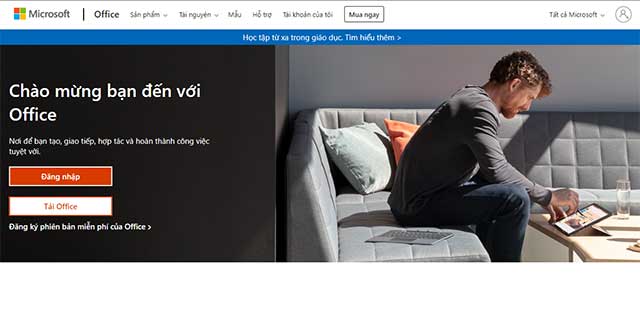 Giao diện web của Office 365