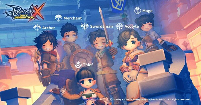 Ragnarok X: Next Generation hiện có 6 lớp nhân vật với 2 lớp phụ