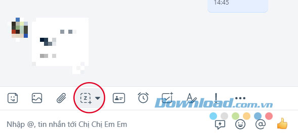 Giao diện chat của Zalo máy tính