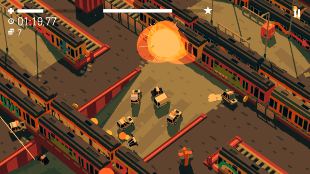 Lái xe chạy trốn trong nhiều màn chơi điên rồ của game Pako 3