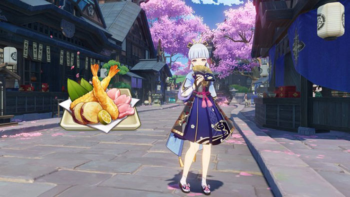 Sakura Tempura là món chiên được trang trí với cánh hoa anh đào