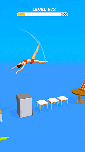 Lộn nhào qua các đồ vật khác nhau và đừng để mình chạm đất trong game Home Flip 